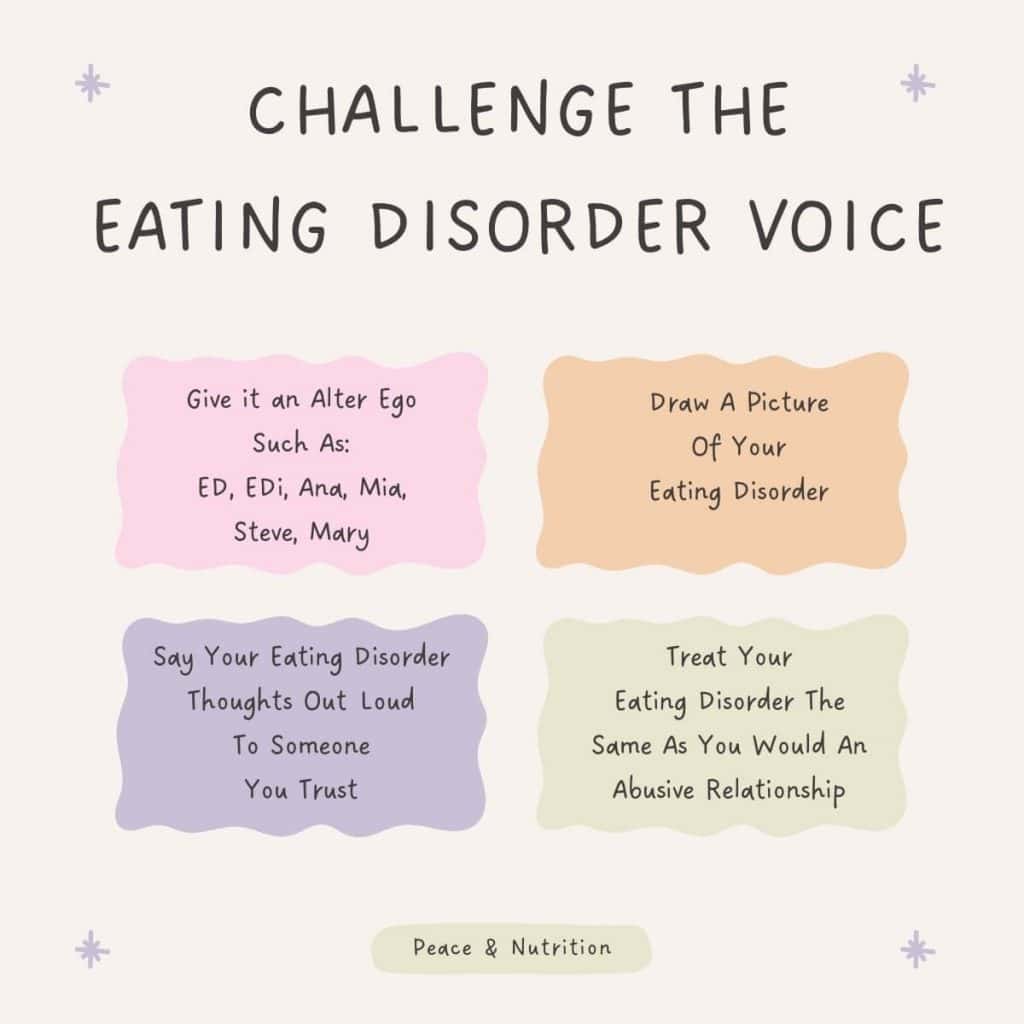 infographic on challenging the eating disorder