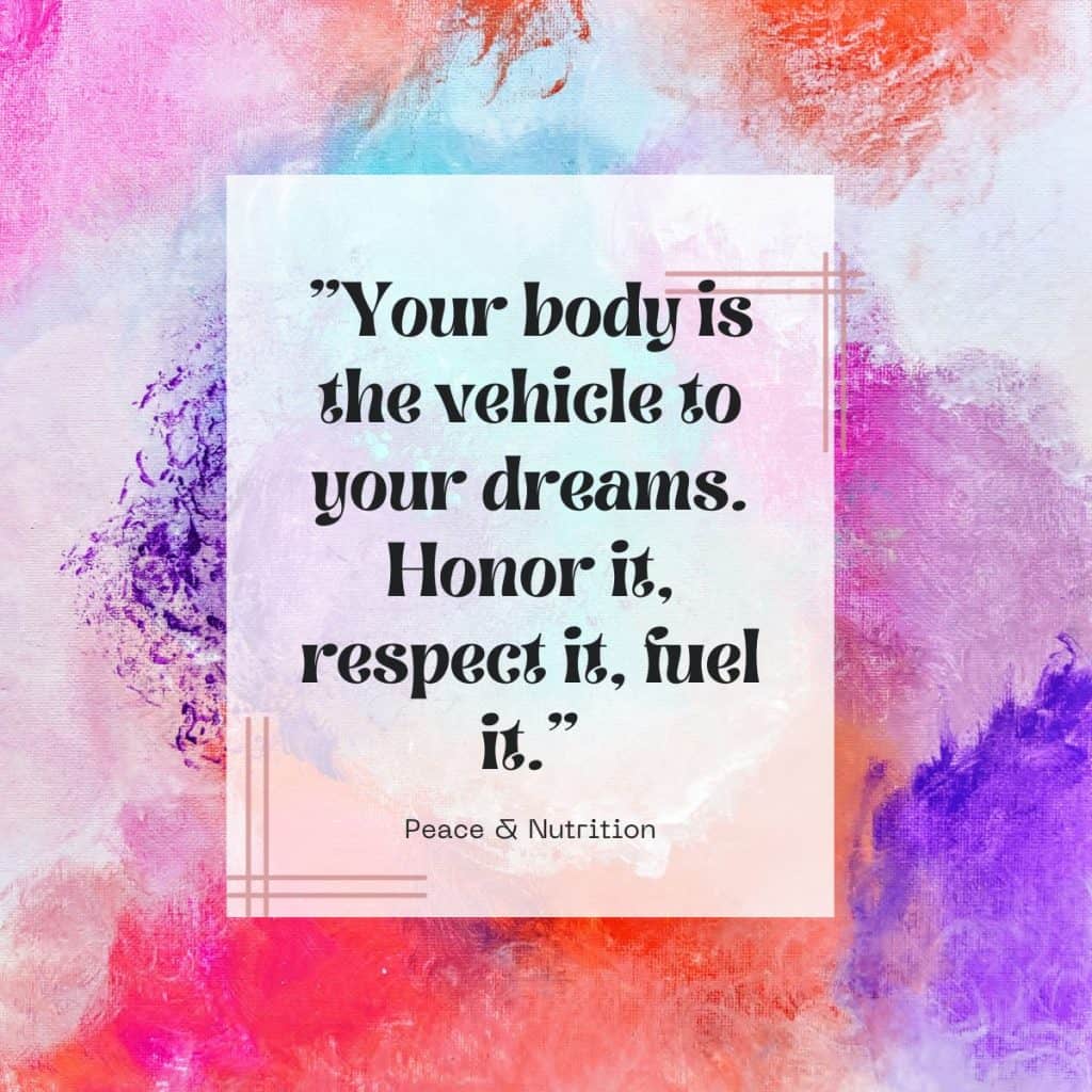 mixed colorful quote on honoring and respecting your body