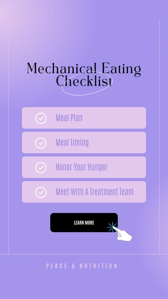 Info graphic mechanical eating checklist