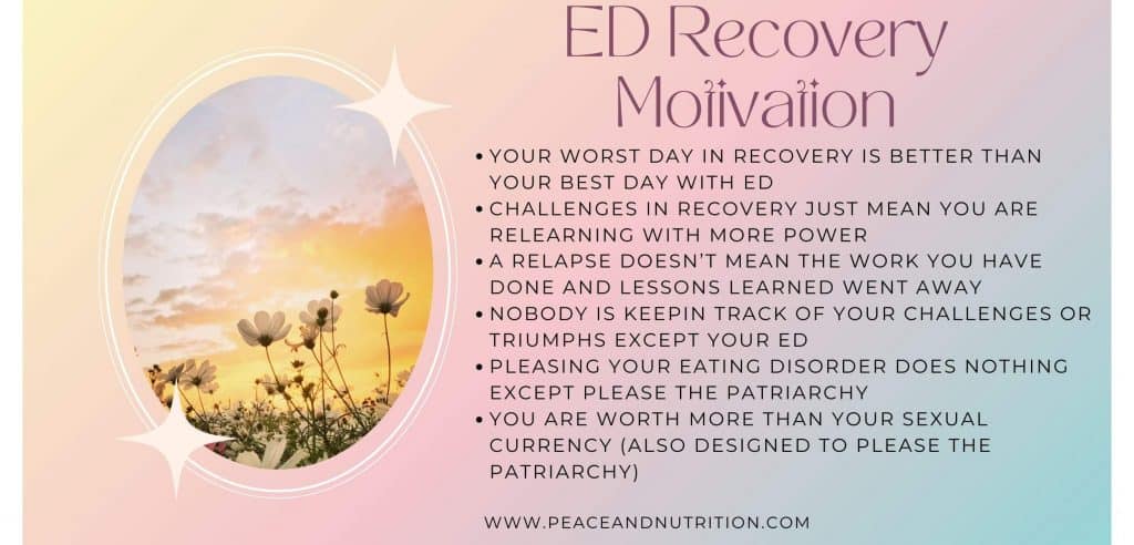Eating disorder recovery motivation tips infographic