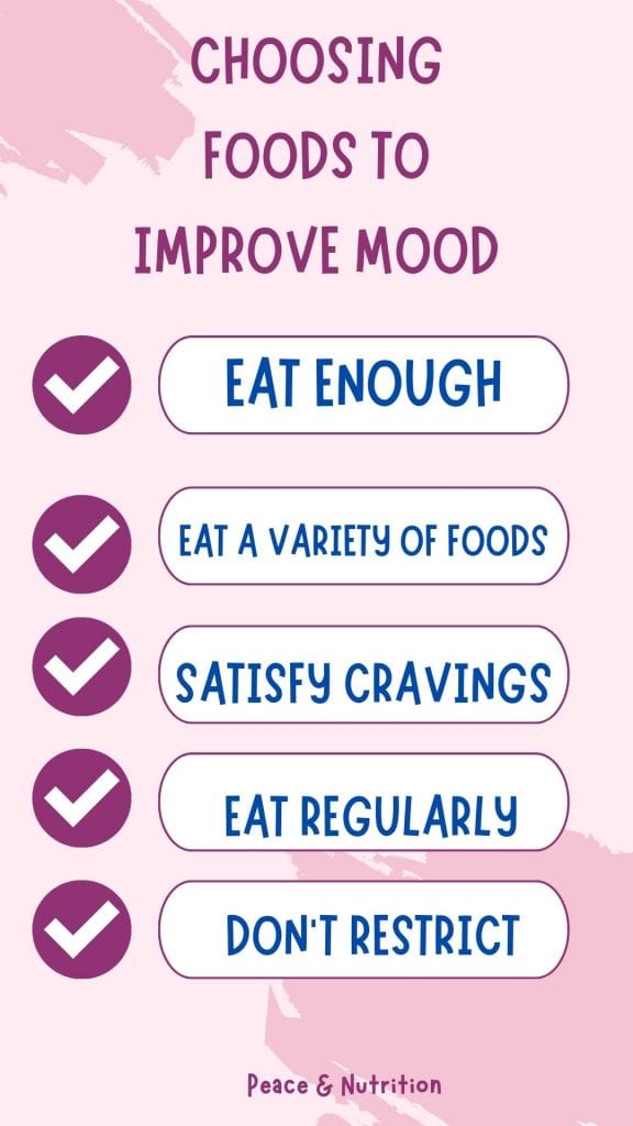 infographic on choosing foods to improve mood