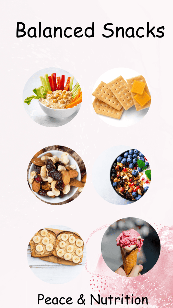 infographic of balanced snack examples