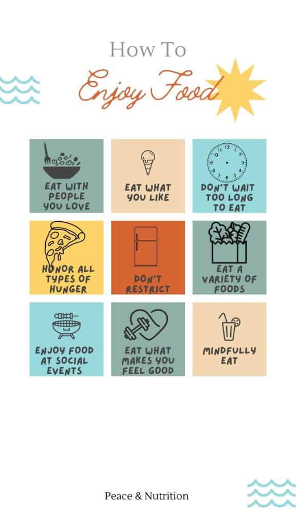 infographic on tips for enjoying food