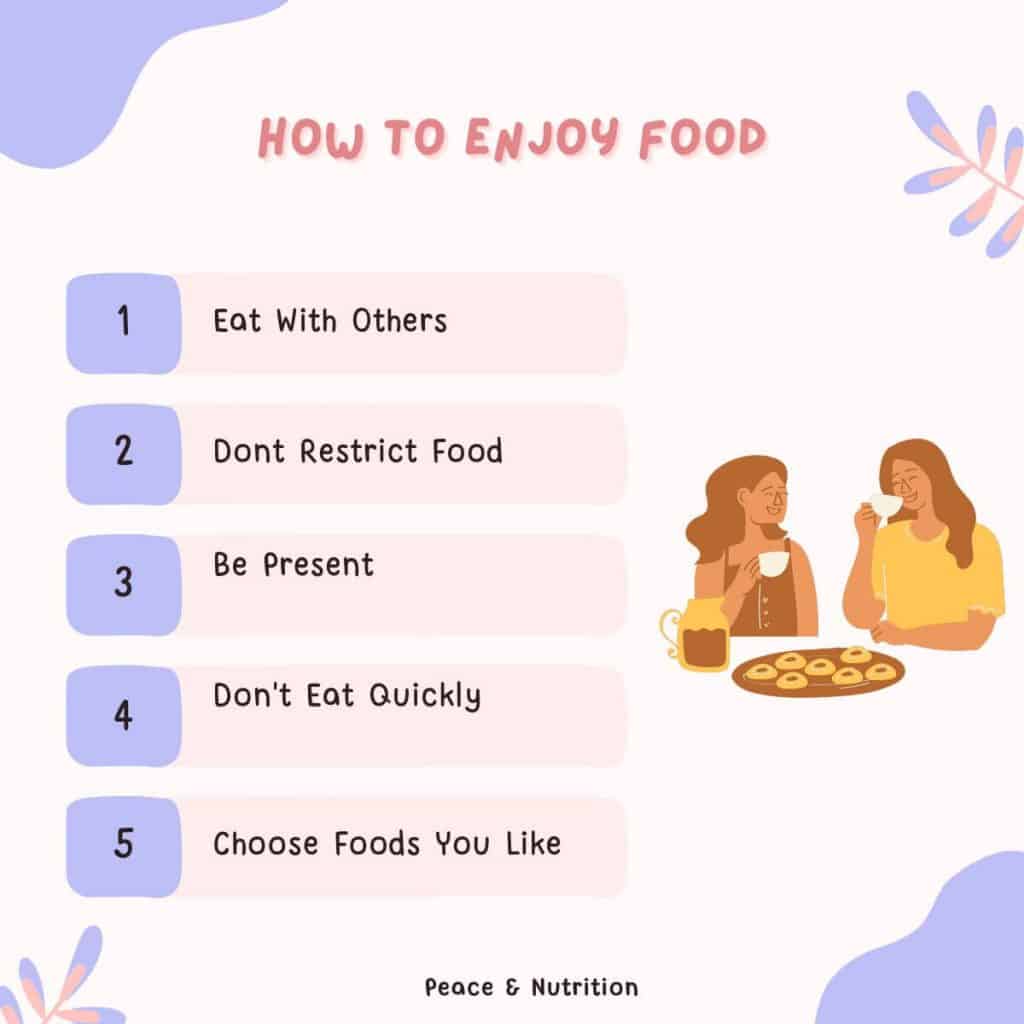 infographic of how to enjoy food