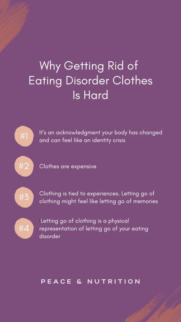 infographic on letting go of your anorexia clothes