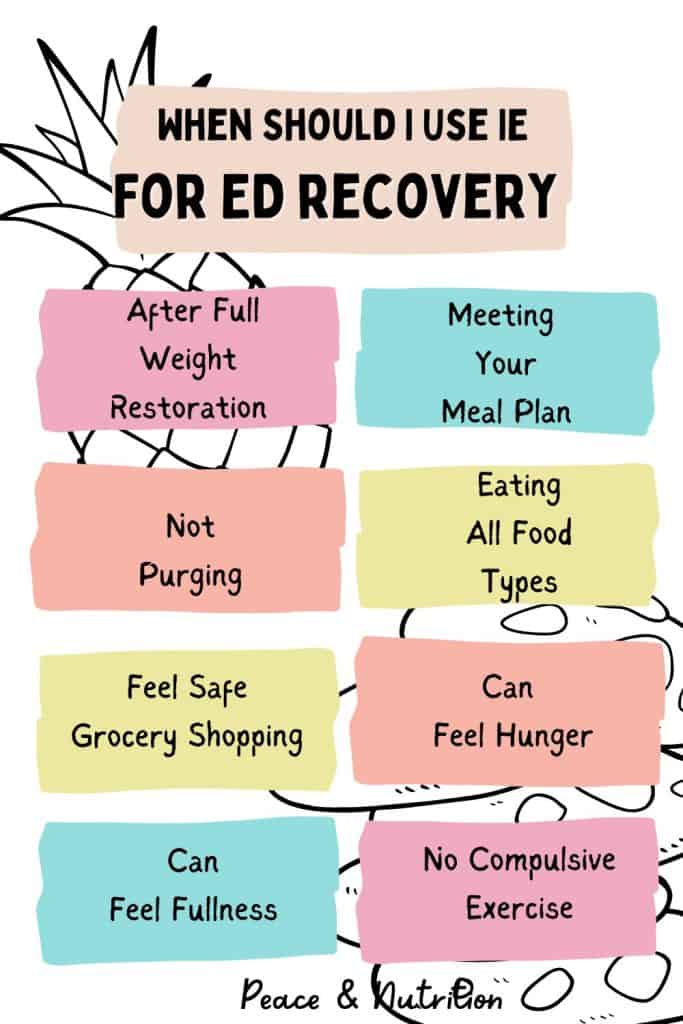 infographic on intuitive eating for eating disorders