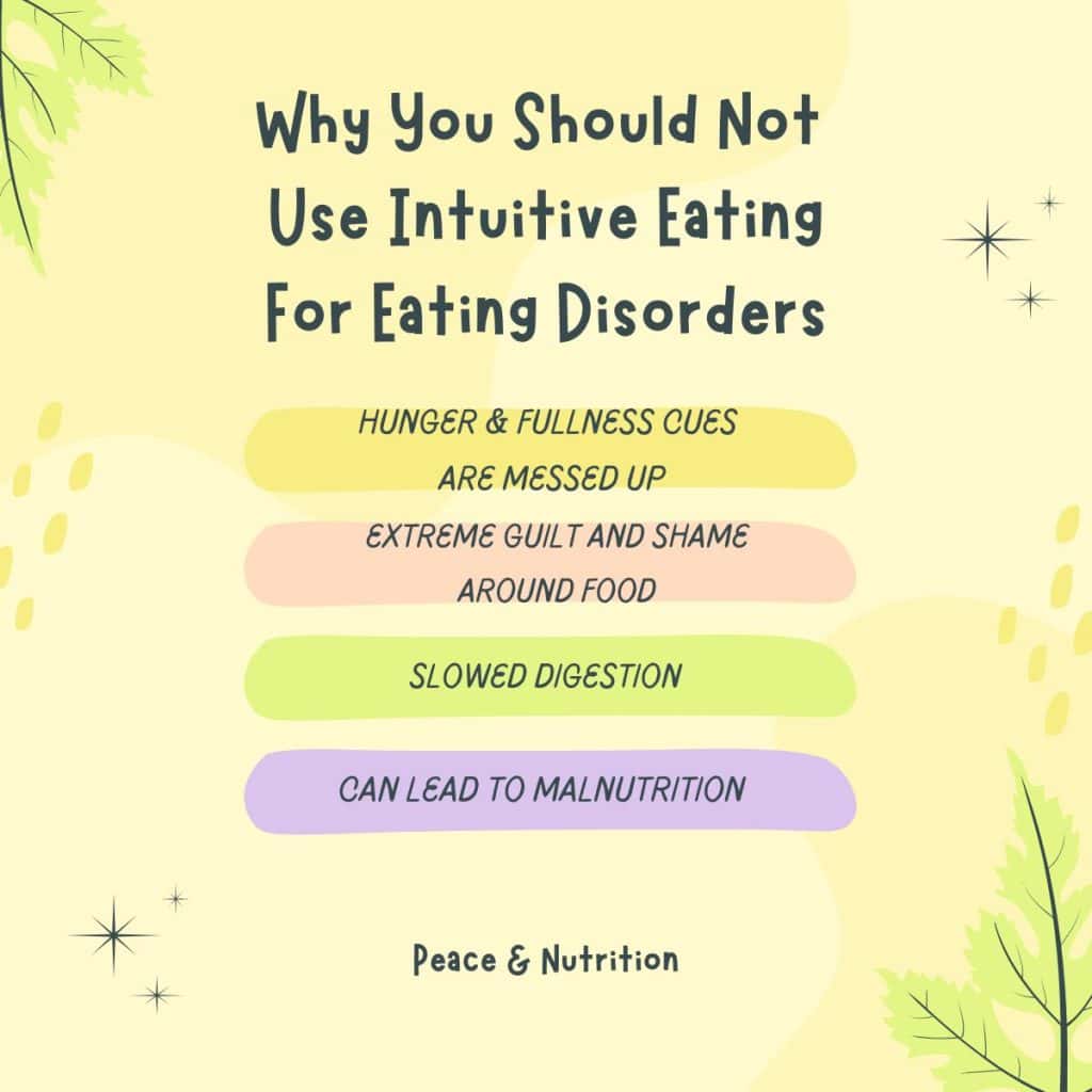 infographic on when not to use intuitive eating