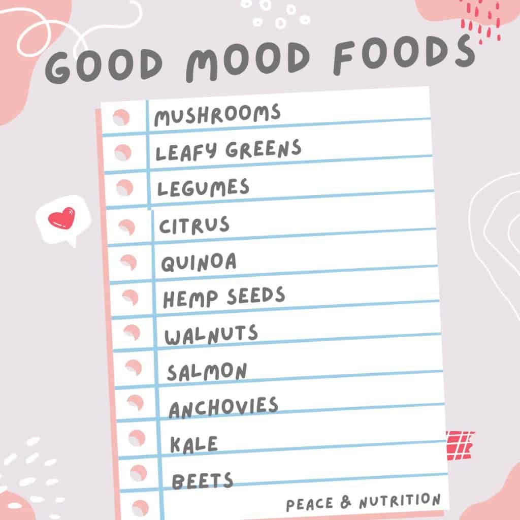 info graphic on good mood food